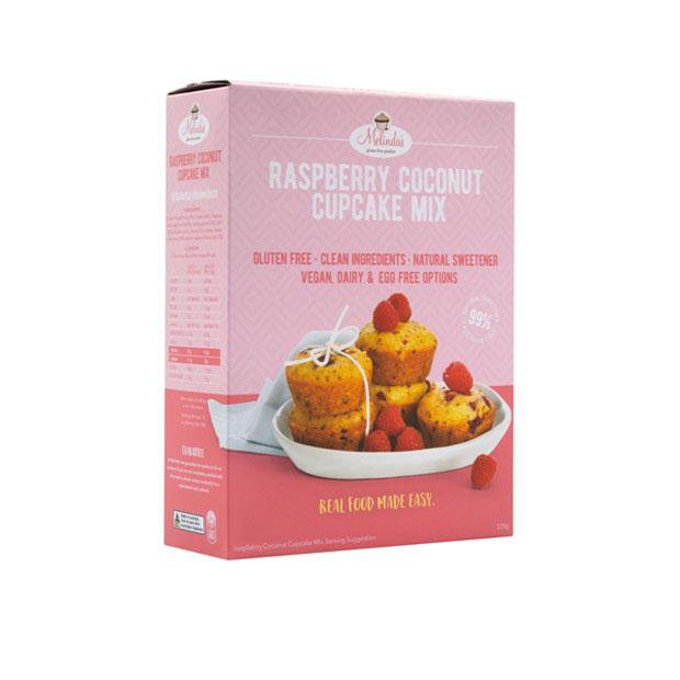 Melindas Raspberry Coconut Cupcake Mix 320g - Happy Tummies