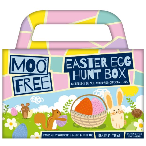 Moo Free Easter Egg Hunt Box 100g dairy free chocolate Happy