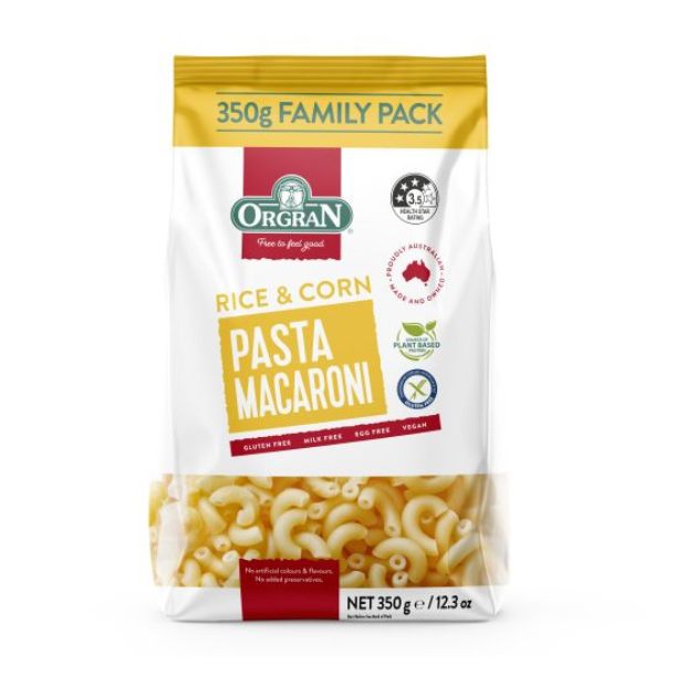 Orgran Pasta Rice & Corn Macaroni 350g