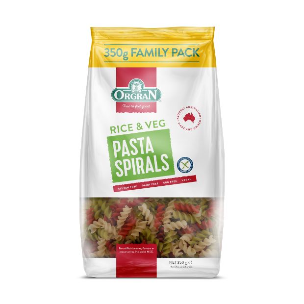 Orgran Pasta Rice & Veg Spirals 350g