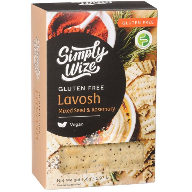 Simply Wize Lavosh Crackers Multi Seeds & Rosemary 168g
