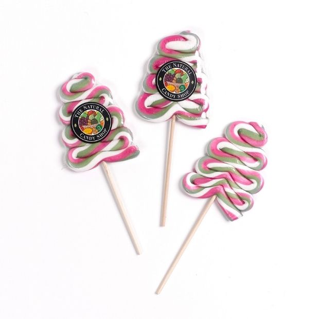 The Natural Candy Shop Christmas Tree Swirl Lollipop 85g