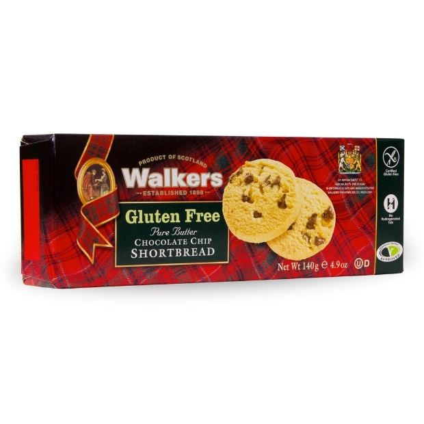 Walkers Gluten Free Chocolate Chip Shortbread 140g **FRAGILE - NO REFUND FOR BROKEN BISCUITS**
