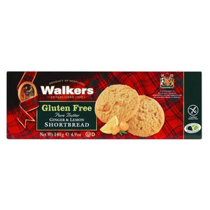 Walkers Gluten Free Ginger & Lemon Shortbread 140g - Happy Tummies