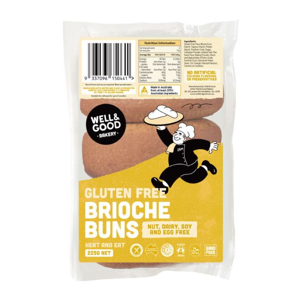 Well & Good Brioche Buns 225g **Select EXPRESS Shipping at Checkout**
